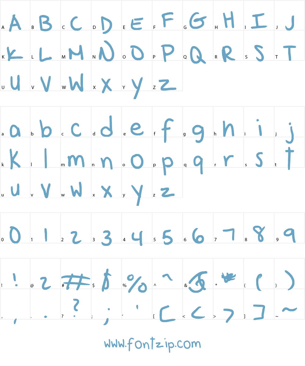 Janae's First Font Font Character